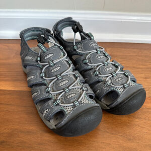 Khombu Sandals Womens 6.5 Crystal River Slingback Fisherman Gray Leather Low Top